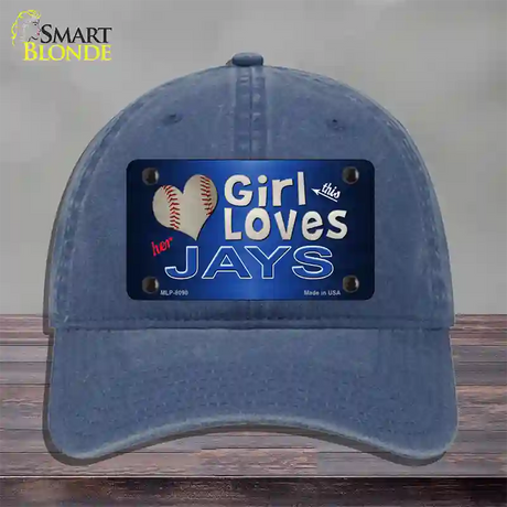 This Girl Loves Her Jays Novelty License Plate Hat Unconstructed Cotton / Navy