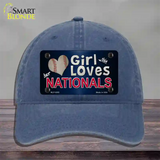 This Girl Loves Her Nationals Novelty License Plate Hat Unconstructed Cotton / Navy