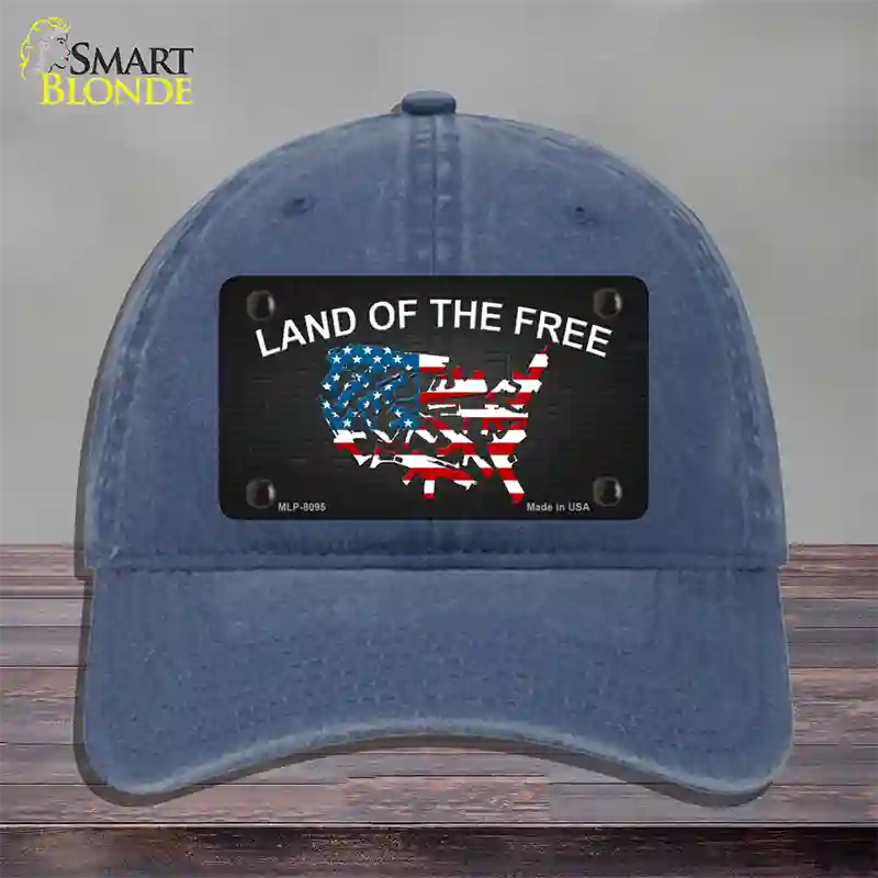 Land Of The Free Novelty License Plate Hat Unconstructed Cotton / Navy