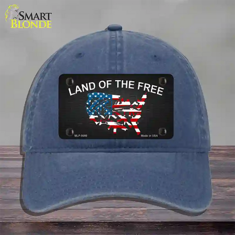 Land Of The Free Novelty License Plate Hat Unconstructed Cotton / Navy