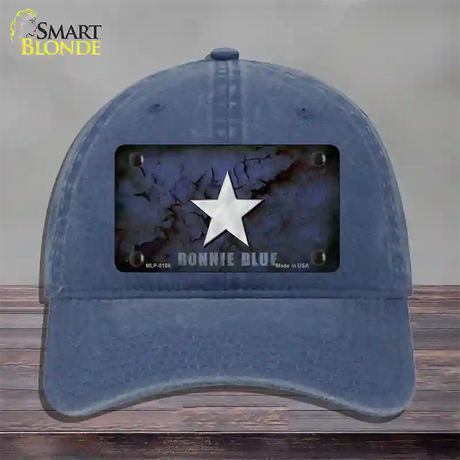 Bonnie Blue Star Novelty License Plate Hat Unconstructed Cotton / Navy