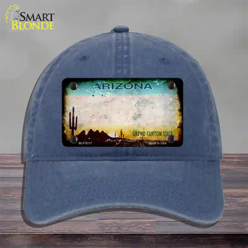 Arizona State Blank Novelty License Plate Hat Unconstructed Cotton / Navy / Arizona Sunset (2217):https | Rusty | Yes