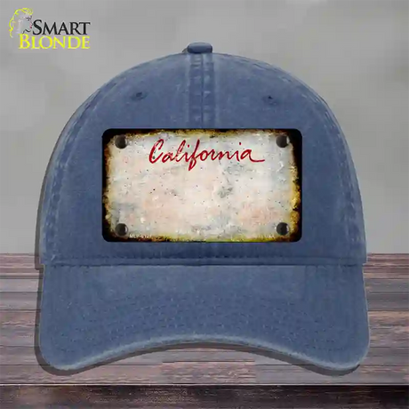 California Rusty Blank Novelty License Plate Hat Unconstructed Cotton / Navy