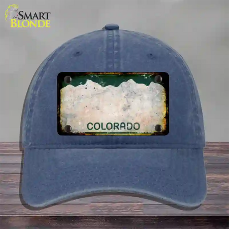 Colorado Rusty Blank Novelty License Plate Hat Unconstructed Cotton / Navy