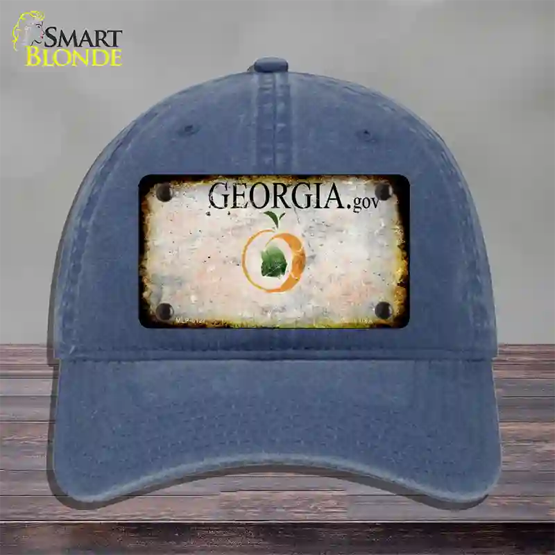 Georgia Rusty Blank Novelty License Plate Hat Unconstructed Cotton / Navy