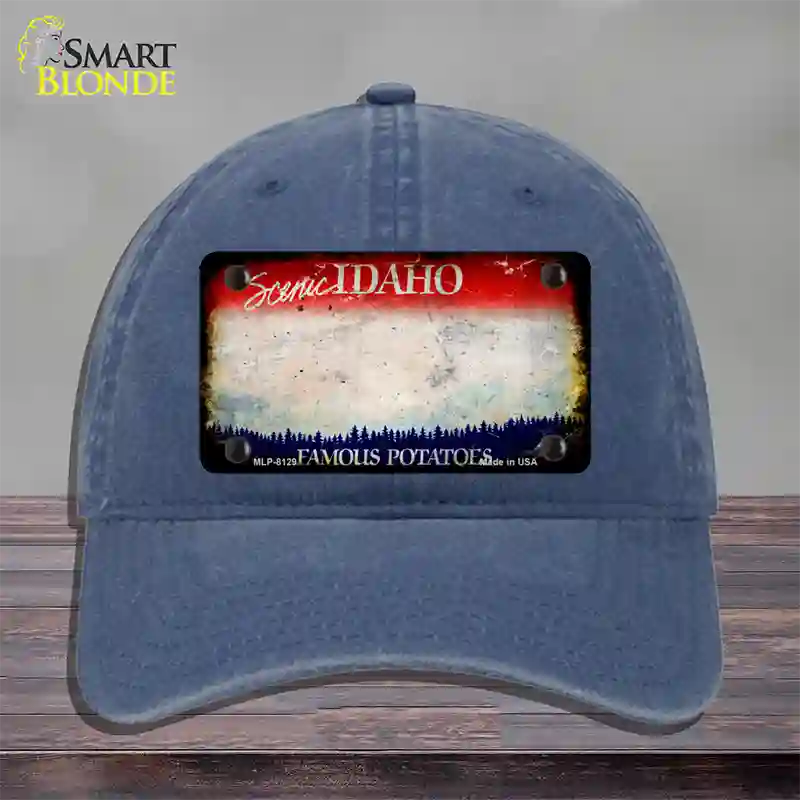 Idaho Rusty Blank Novelty License Plate Hat Unconstructed Cotton / Navy