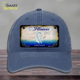 Illinois Rusty Blank Novelty License Plate Hat Unconstructed Cotton / Navy