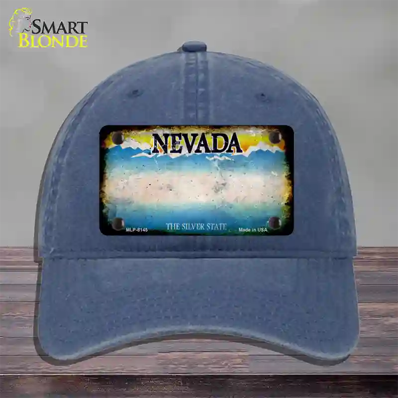 Nevada Rusty Blank Novelty License Plate Hat Unconstructed Cotton / Navy