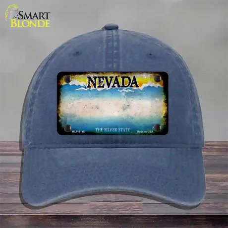 Nevada Rusty Blank Novelty License Plate Hat Unconstructed Cotton / Navy