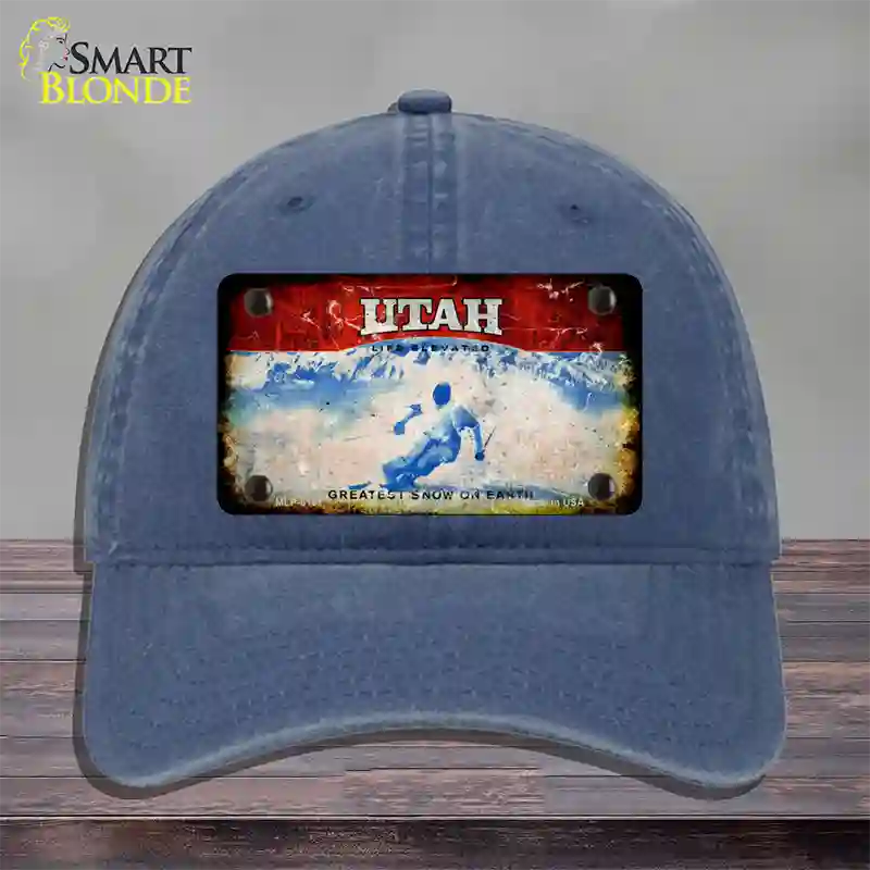 Utah Rusty Blank Novelty License Plate Hat Unconstructed Cotton / Navy