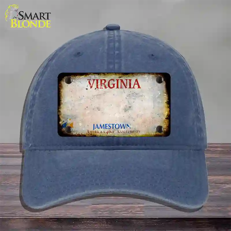 Virginia Rusty Blank Novelty License Plate Hat Unconstructed Cotton / Navy