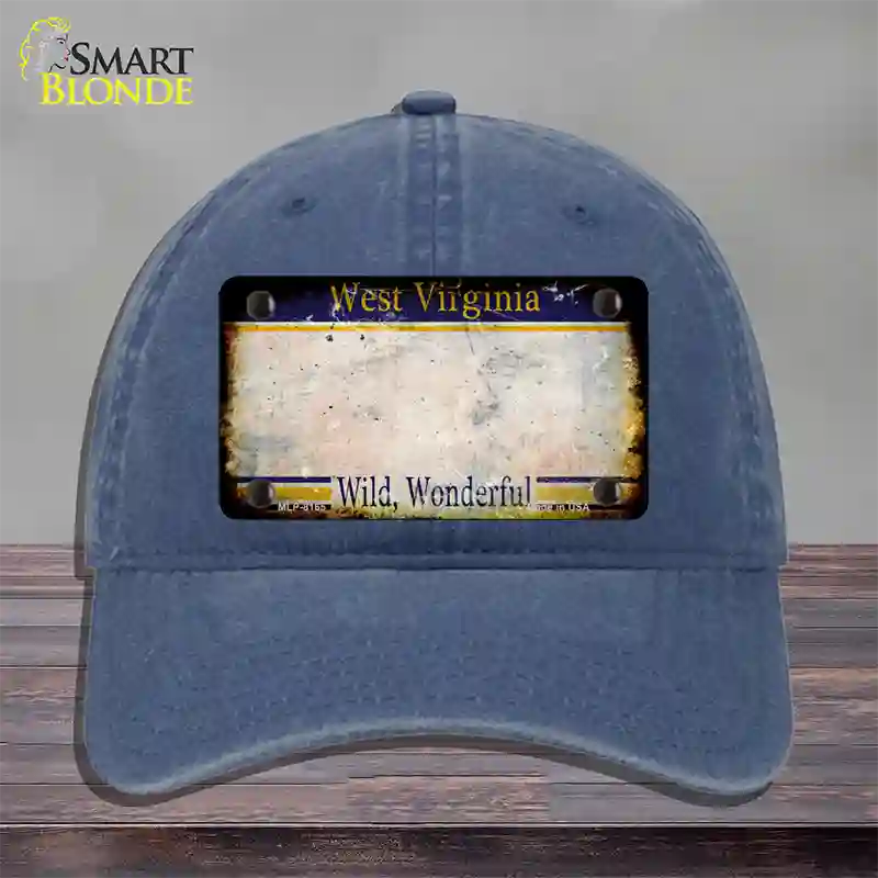 West Virginia Rusty Blank Novelty License Plate Hat Unconstructed Cotton / Navy