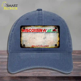 Wisconsin Rusty Blank Novelty License Plate Hat Unconstructed Cotton / Navy