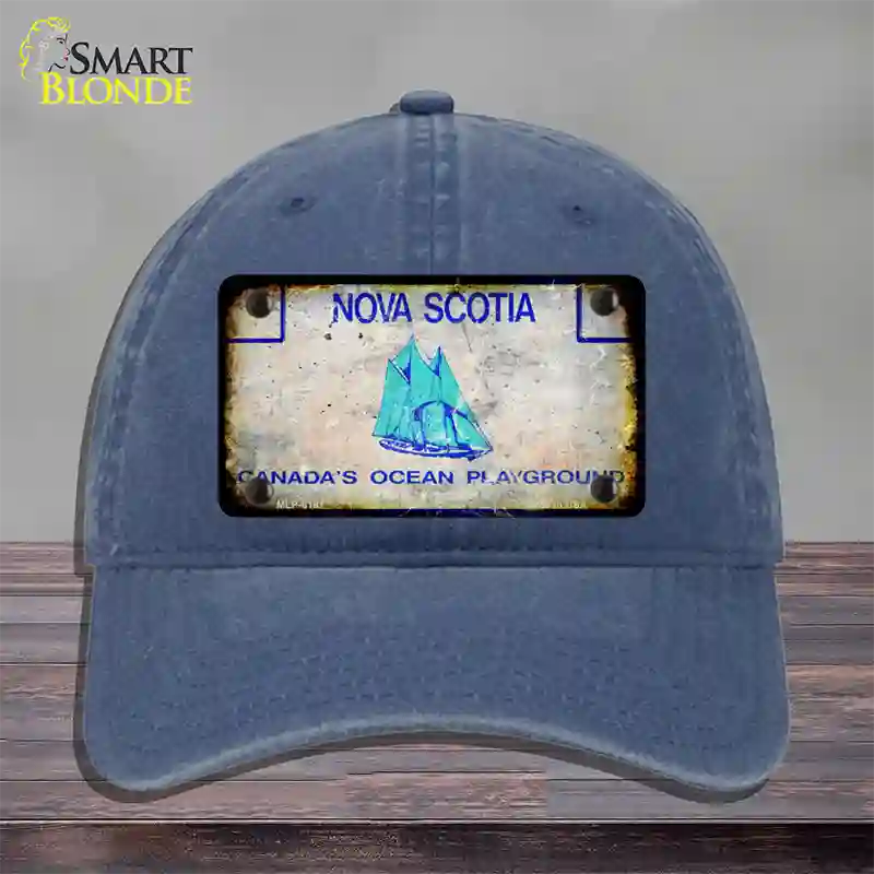 Nova Scotia Rusty Blank Novelty License Plate Hat Unconstructed Cotton / Navy