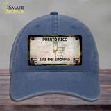 Puerto Rico Rusty Blank Novelty License Plate Hat Unconstructed Cotton / Navy