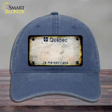 Quebec Rusty Blank Novelty License Plate Hat Unconstructed Cotton / Navy