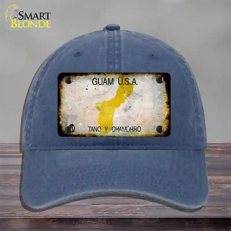 Guam Rusty Blank Novelty License Plate Hat Unconstructed Cotton / Navy