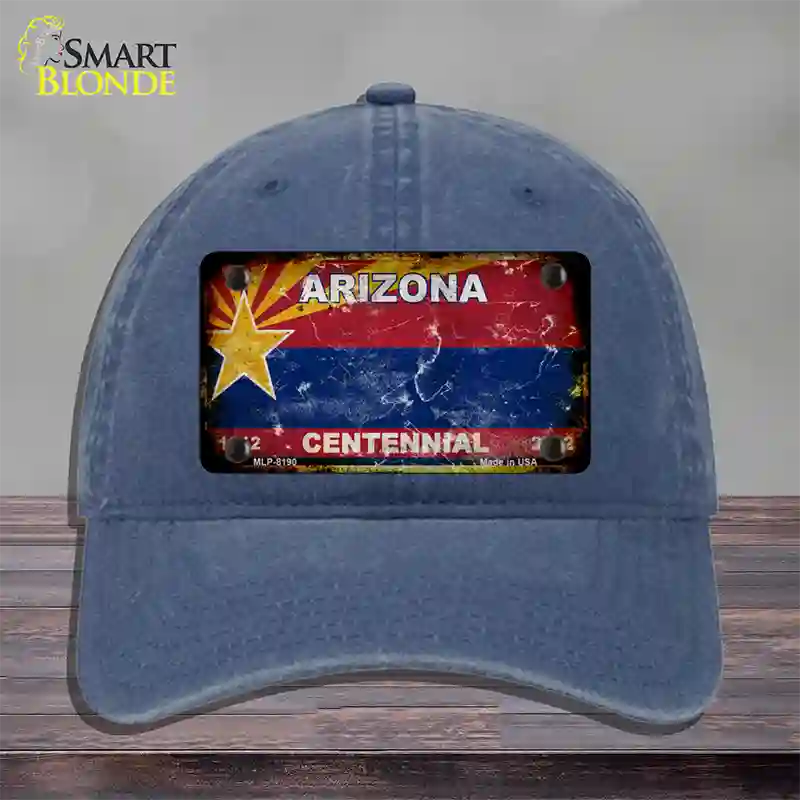 Arizona State Blank Novelty License Plate Hat Unconstructed Cotton / Navy / Arizona Centennial (1801):https | Rusty | Yes