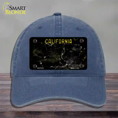 California Black Rusty Blank Novelty License Plate Hat Unconstructed Cotton / Navy