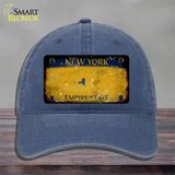 New York Yellow Rusty Blank Novelty License Plate Hat Unconstructed Cotton / Navy