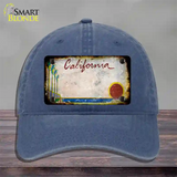 California Palm Tree Rusty Blank Novelty License Plate Hat Unconstructed Cotton / Navy