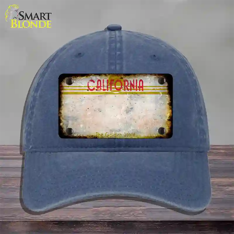 California Golden State Plate Rusty Blank Novelty License Plate Hat Unconstructed Cotton / Navy