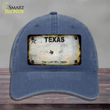 Texas White Rusty Blank Novelty License Plate Hat Unconstructed Cotton / Navy