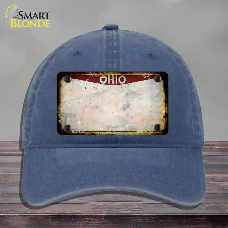 Ohio Rusty Blank Novelty License Plate Hat Unconstructed Cotton / Navy