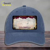 Colorado Red Rusty Blank Novelty License Plate Hat Unconstructed Cotton / Navy