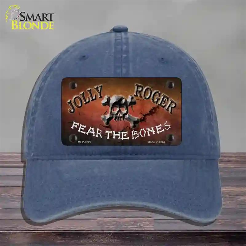 Fear The Bones Novelty License Plate Hat Unconstructed Cotton / Navy