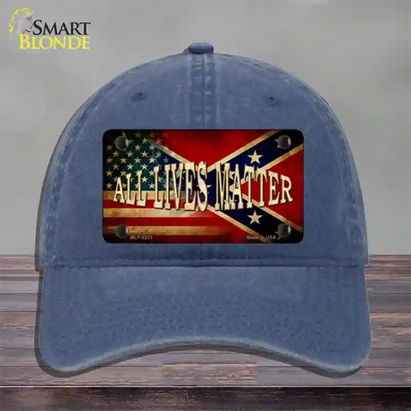 All Lives Matter Flag Novelty License Plate Hat Unconstructed Cotton / Navy