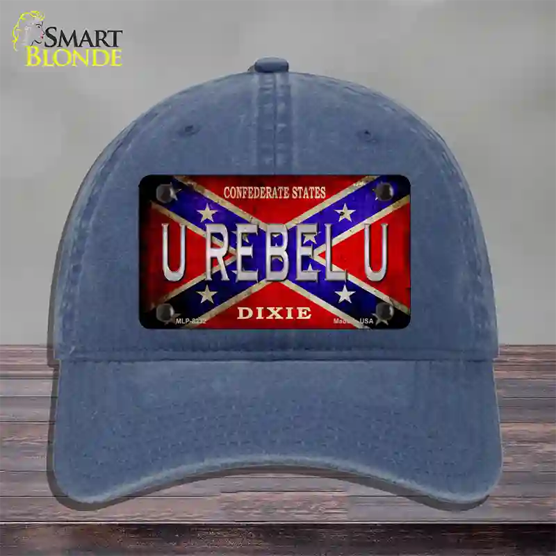 U Rebel U Novelty License Plate Hat Unconstructed Cotton / Navy