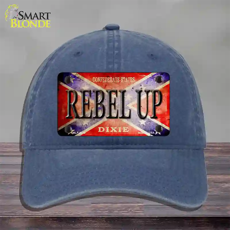 Rebel Up Novelty License Plate Hat Unconstructed Cotton / Navy