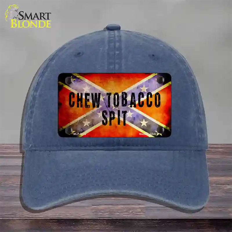 Chew Tobacco Spit Novelty License Plate Hat Unconstructed Cotton / Navy