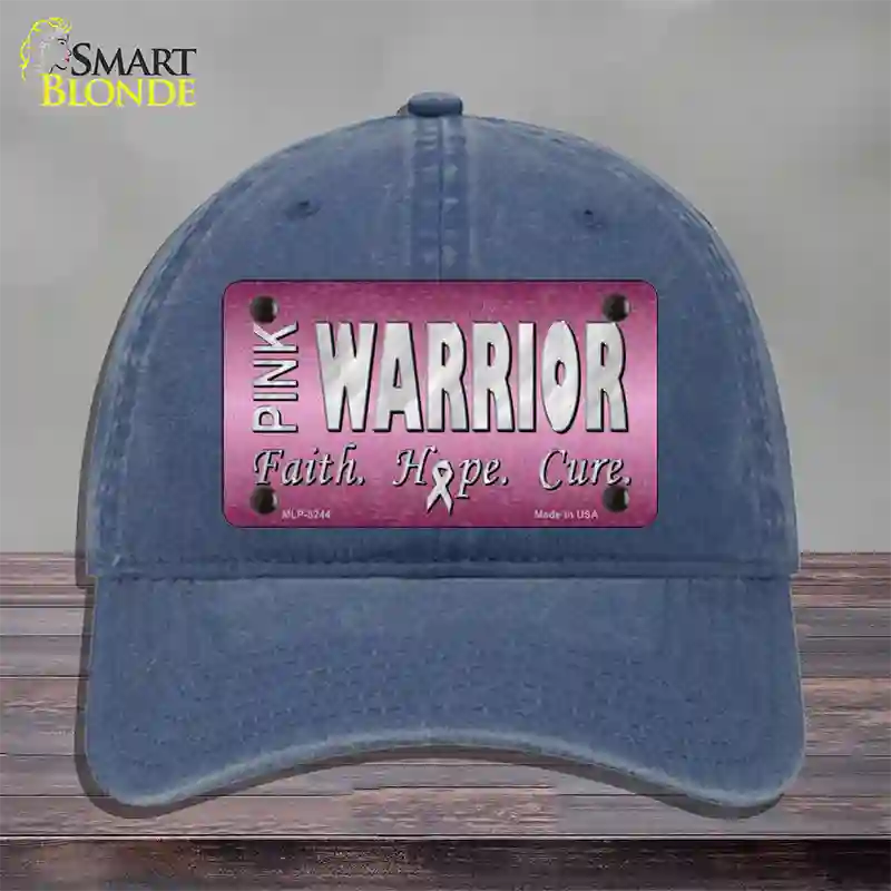 Pink Warrior Novelty License Plate Hat Unconstructed Cotton / Navy