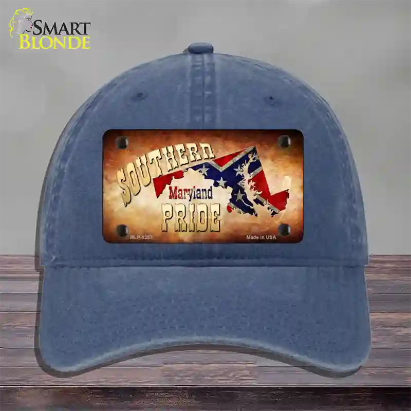 Southern Pride Maryland Novelty License Plate Hat Unconstructed Cotton / Navy