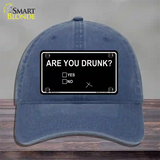 Are You Drunk Novelty License Plate Hat Unconstructed Cotton / Navy