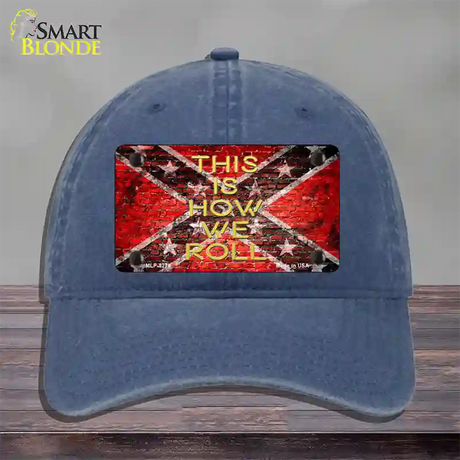 This Is How We Roll Novelty License Plate Hat Unconstructed Cotton / Navy