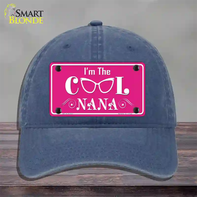 Im The Cool Nana Novelty License Plate Hat Unconstructed Cotton / Navy