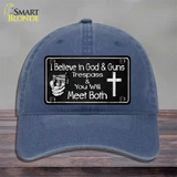 God And Guns Novelty License Plate Hat Unconstructed Cotton / Navy