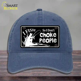 Dont Choke People Novelty License Plate Hat Unconstructed Cotton / Navy