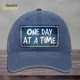 One Day At A Time Novelty License Plate Hat Unconstructed Cotton / Navy