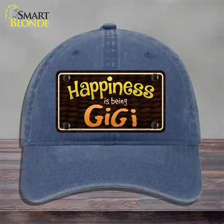 Happiness Is Being Gigi Novelty License Plate Hat Unconstructed Cotton / Navy