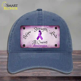 All Cancer Awareness Novelty License Plate Hat Unconstructed Cotton / Navy