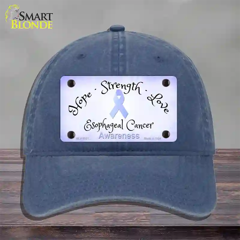 Esophageal Cancer Ribbon Novelty License Plate Hat Unconstructed Cotton / Navy