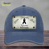 Melanoma Cancer Ribbon Novelty License Plate Hat Unconstructed Cotton / Navy