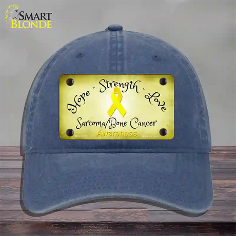 Sarcoma Bone Ribbon Novelty License Plate Hat Unconstructed Cotton / Navy