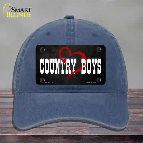 Country Boys Novelty License Plate Hat Unconstructed Cotton / Navy