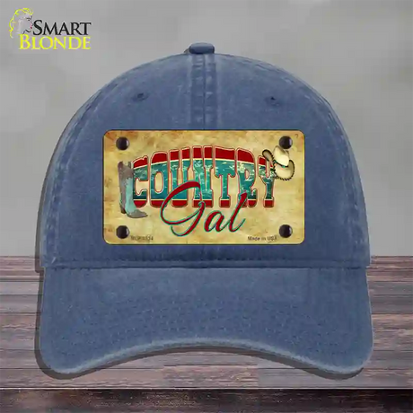 Country Gal Novelty License Plate Hat Unconstructed Cotton / Navy