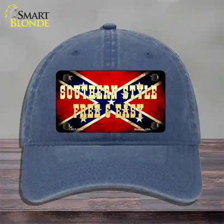 Southern Style Novelty License Plate Hat Unconstructed Cotton / Navy